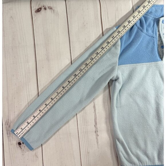 PUMA Girl's Pullover 1/4 Button Up Blue Size M (7-8) Fleece Soft Two Tone - Picture 6 of 10